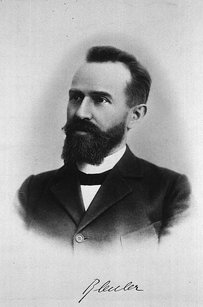 A portrait of Eugen Bleuler is shown.