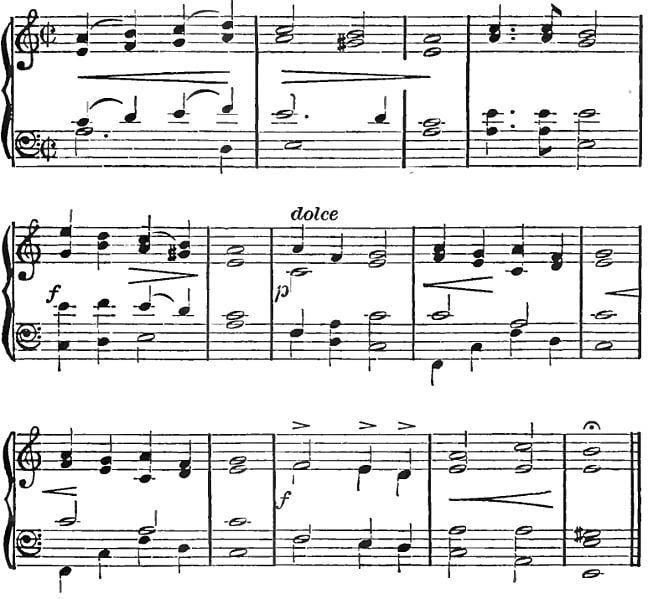 The image shows a section of the sheet music score for The Music of Bohemia.