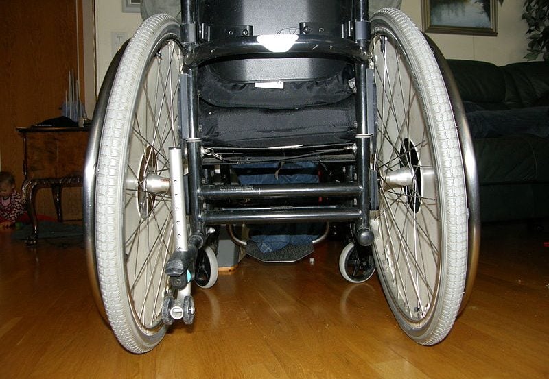 The image shows the a wheelchair.