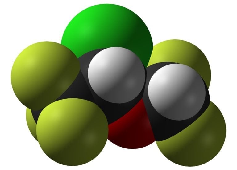 This is a representation of the molecular structure of Isoflurane.