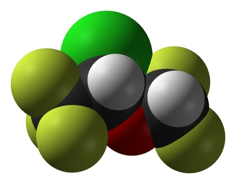 This is a representation of the molecular structure of Isoflurane.