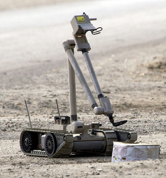 This is an image of a U.S. Army explosive ordnance disposal (EOD) robot.