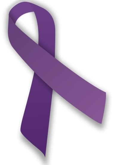 This is a purple Alzheimer's support ribbon.