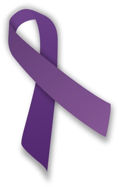 This is a purple Alzheimer's support ribbon.