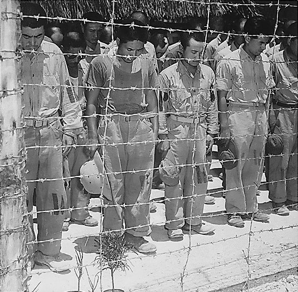 Japanese POW's in Guam, 1945.