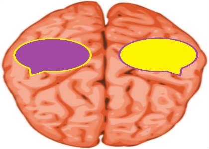 This is a brain with speech bubbles.