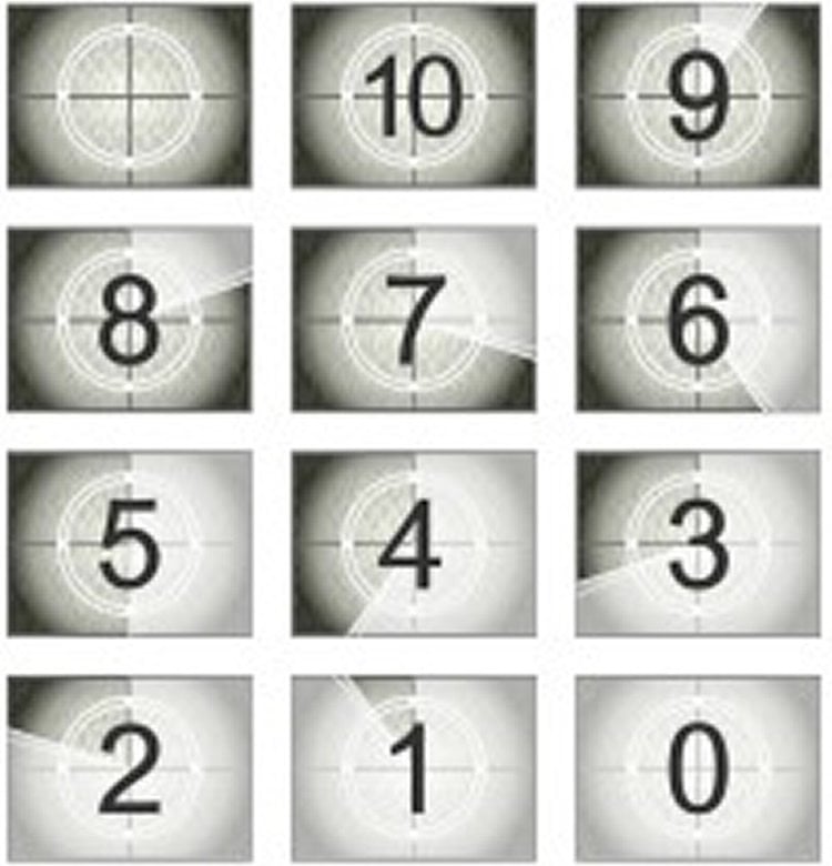 The image shows numbers 1-10 in a countdown form with 10 at the top and 1 at the bottom.