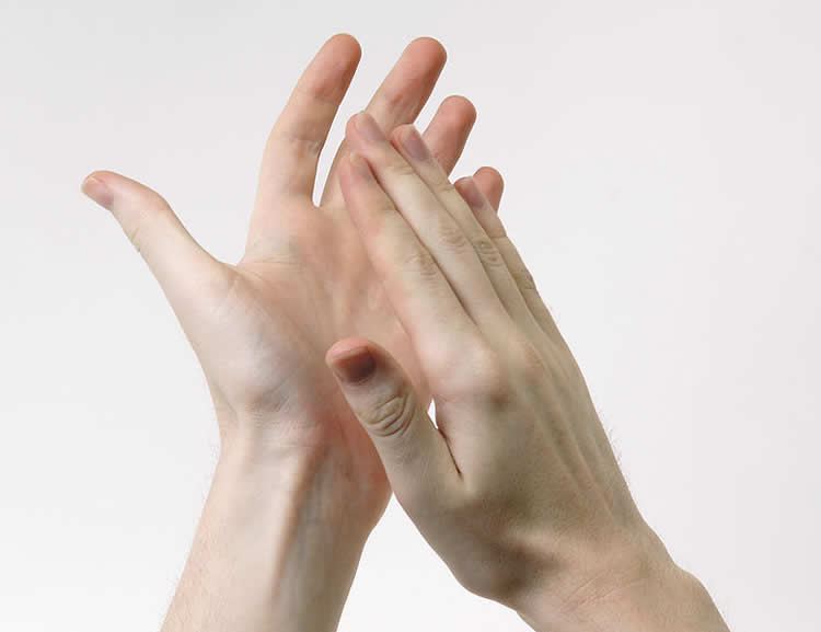 This image shows a pair of hands clapping.