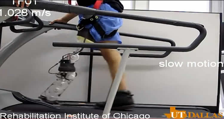 The image shows one of the participants walking on a treadmill.
