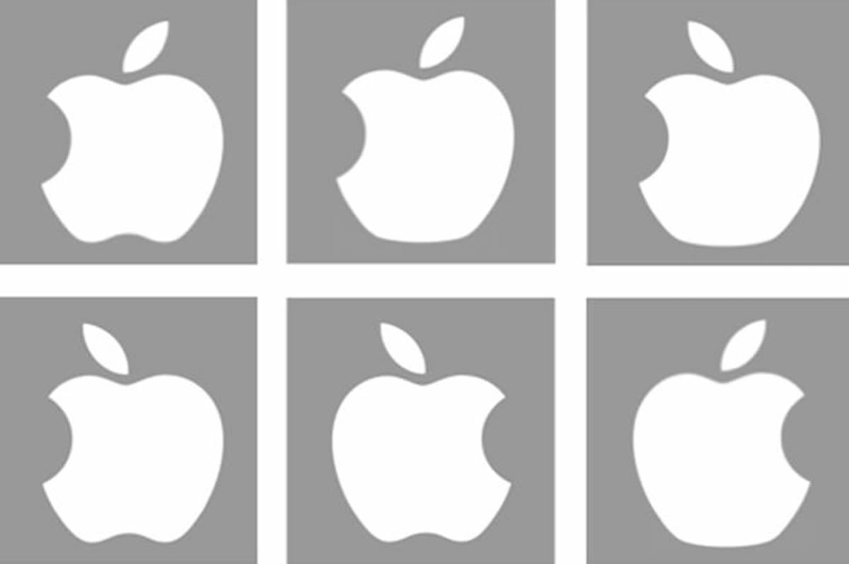 This shows the incorrect Apple logos used in the study.