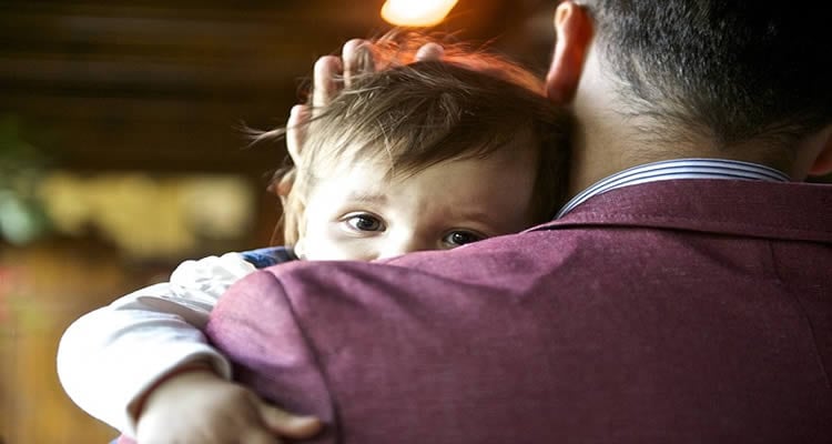 Images show a toddler with its dad.