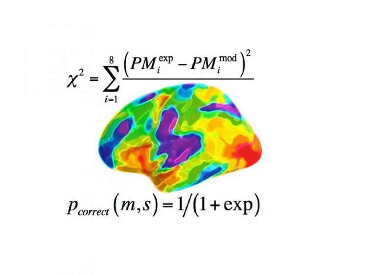The image shows a colorful brain with a math formula under it.