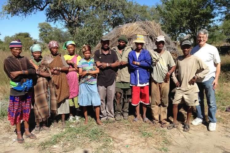 Photo of the research with San people.