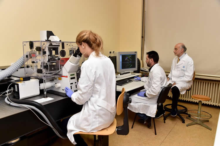 Image shows the researchers in their lab.
