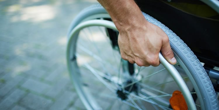 Image shows a wheelchair.