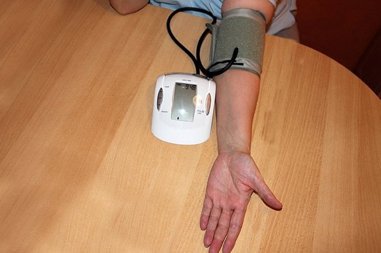 Image shows a blood pressure monitor.