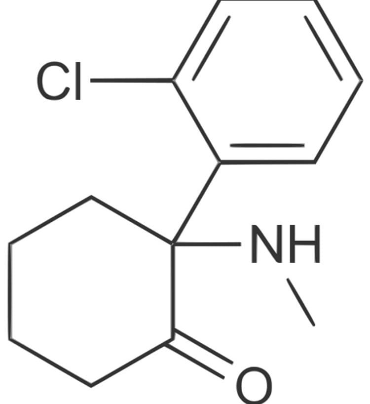 Chemical structure of ketamine.