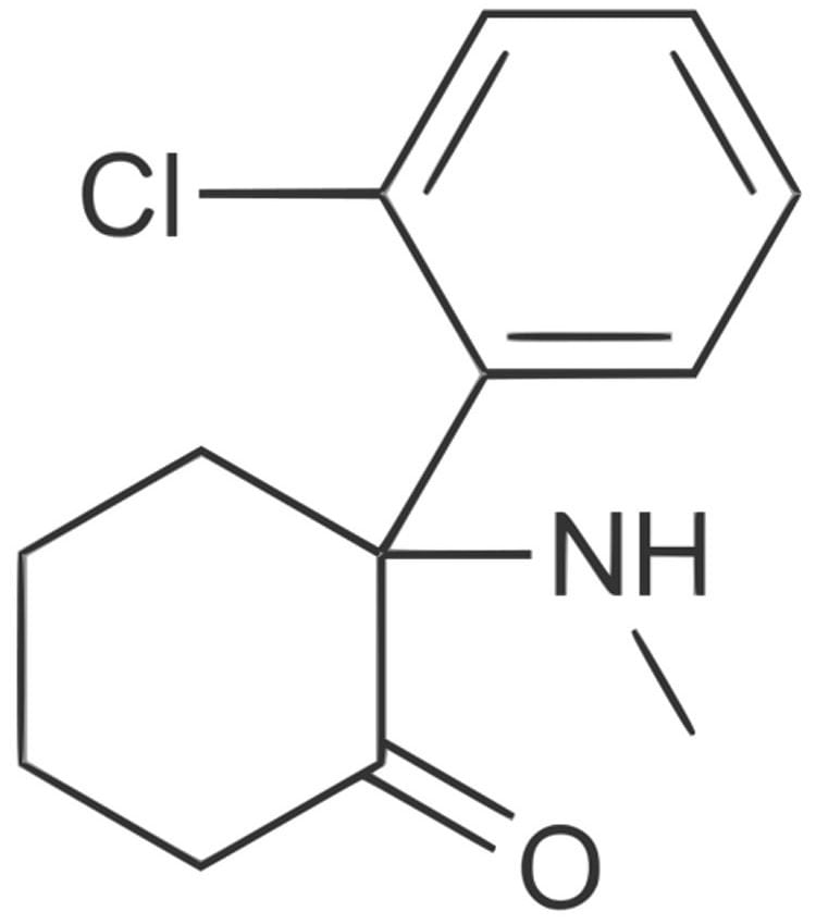 Chemical structure of ketamine.