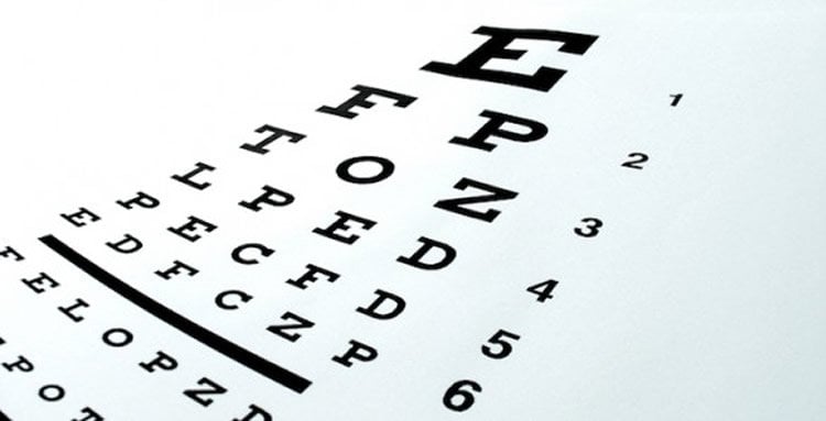 Image shows an eye chart.