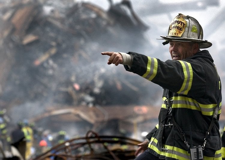 Image shows a firefighter.