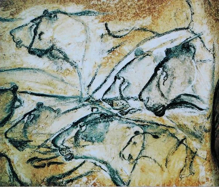 Image shows cave art.