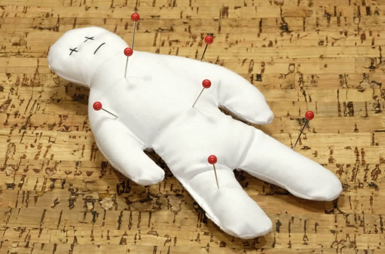 Image shows a voodoo doll.