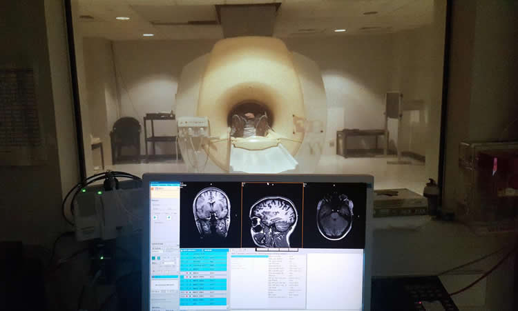 Image shows an MRI scanner.
