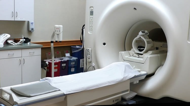 Image shows an MRI machine.