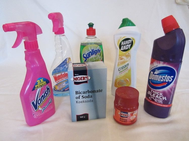 Image shows cleaning products.