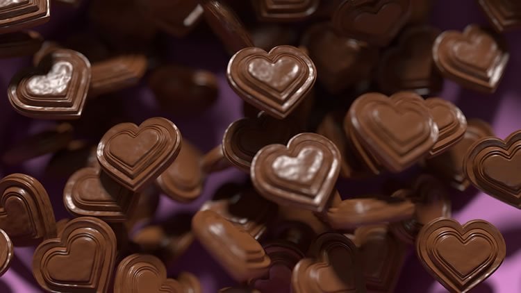 Image shows chocolate hearts.