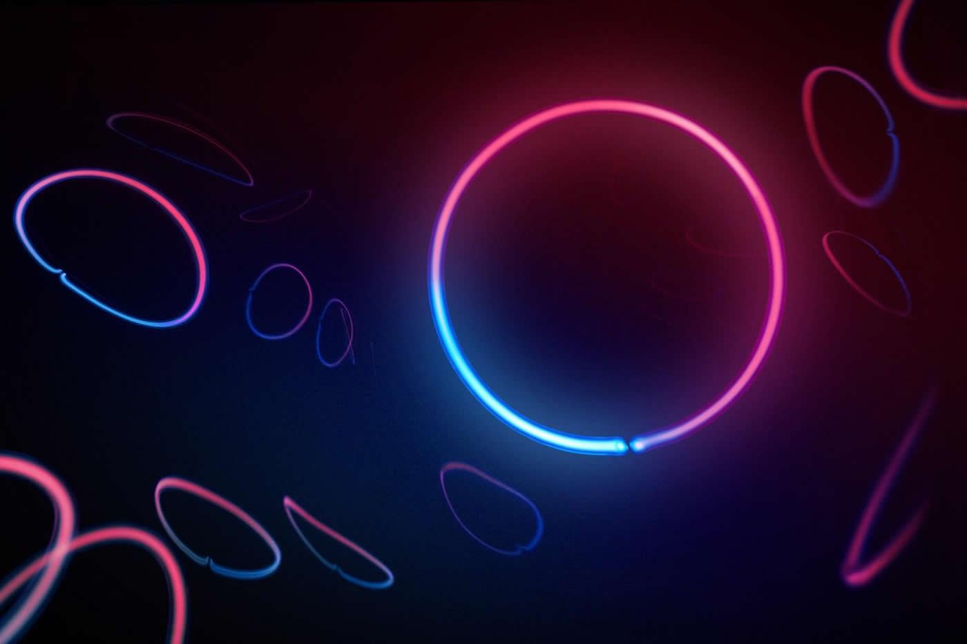 Image shows pink and blue circles.