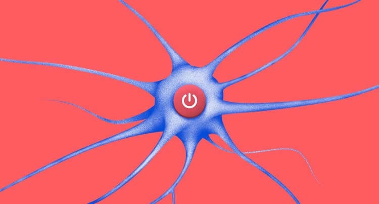Image shows a neuron with an on button.
