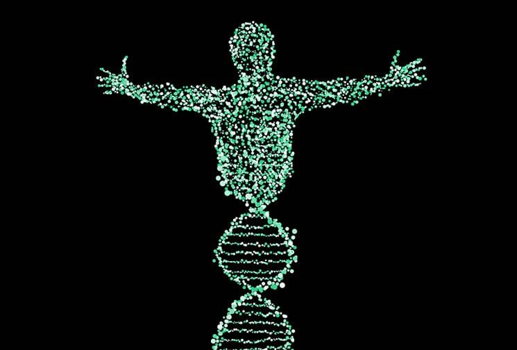 Image shows a dna strand.