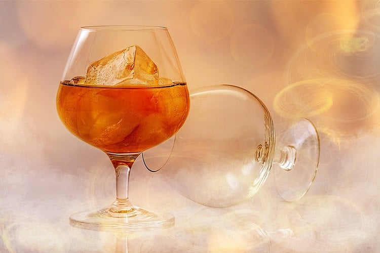 brandy glasses are shown