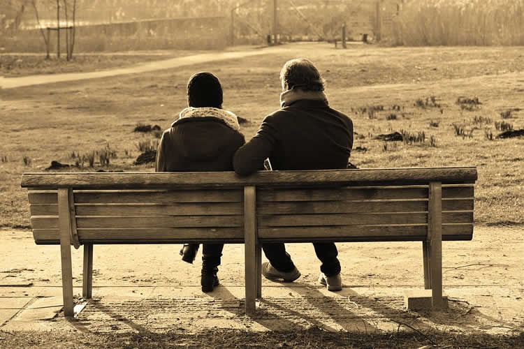 people on a bench