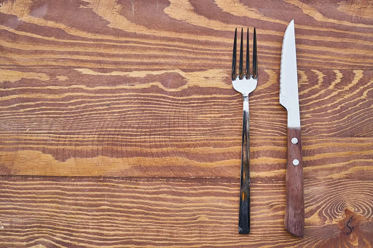 a knife and fork