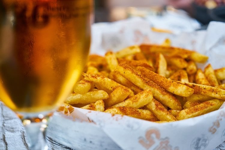 beer and fries