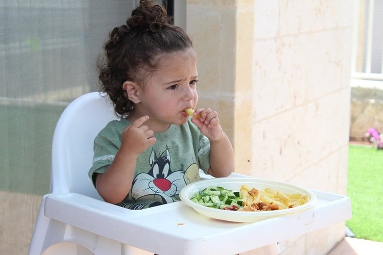 a child eating
