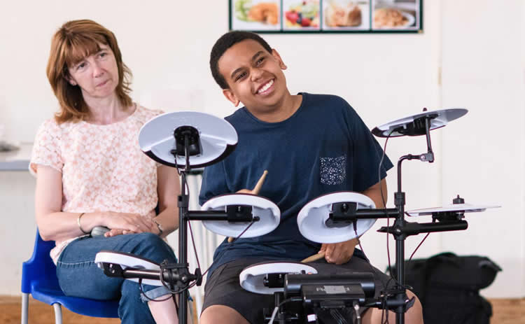 a child drumming