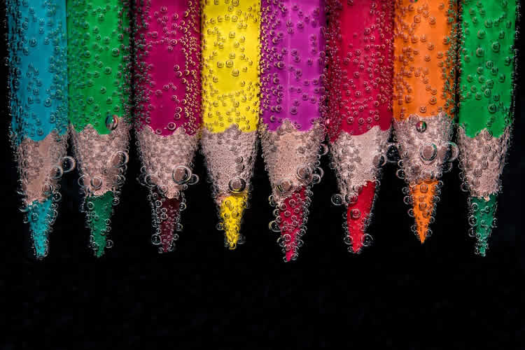 blurry colored pencils