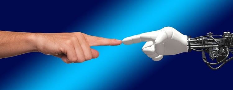 human and robot hands