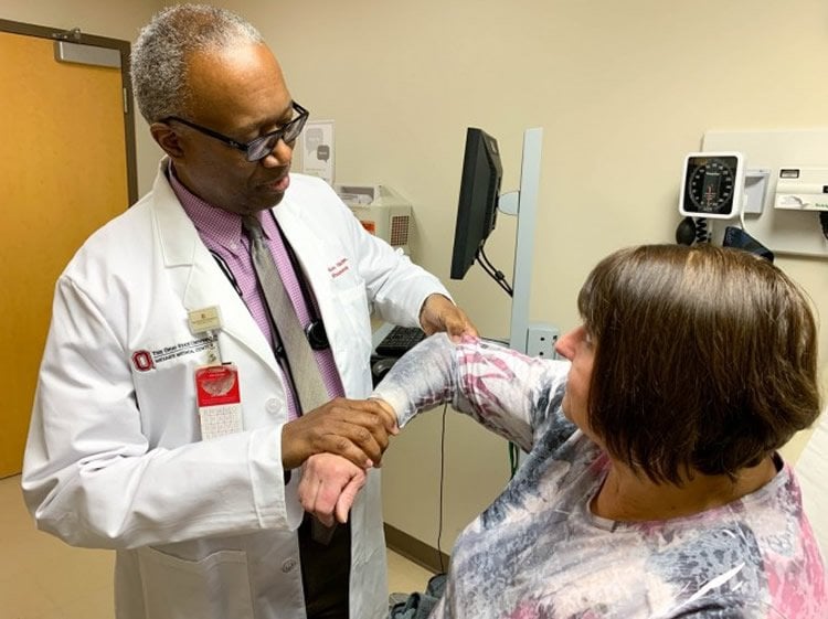 a patient getting a blood sample drawn