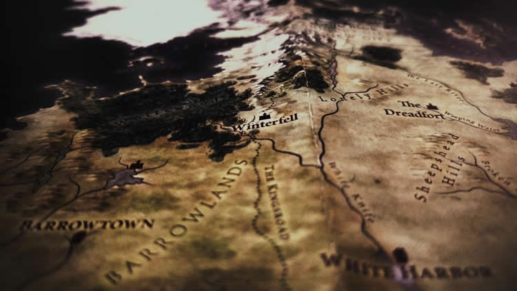 This is a map of Winterfell in Game of Thrones from the HBO show graphics