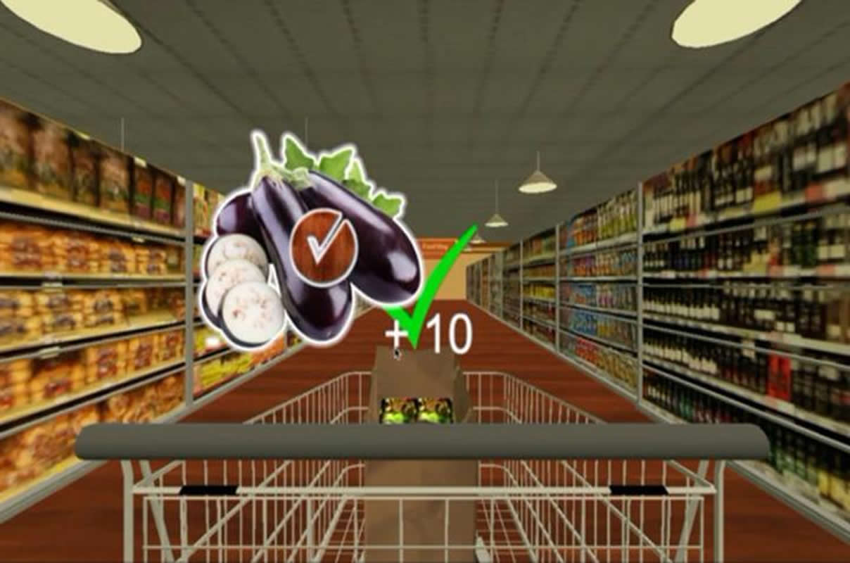 This is a still from the grocery store brain training game