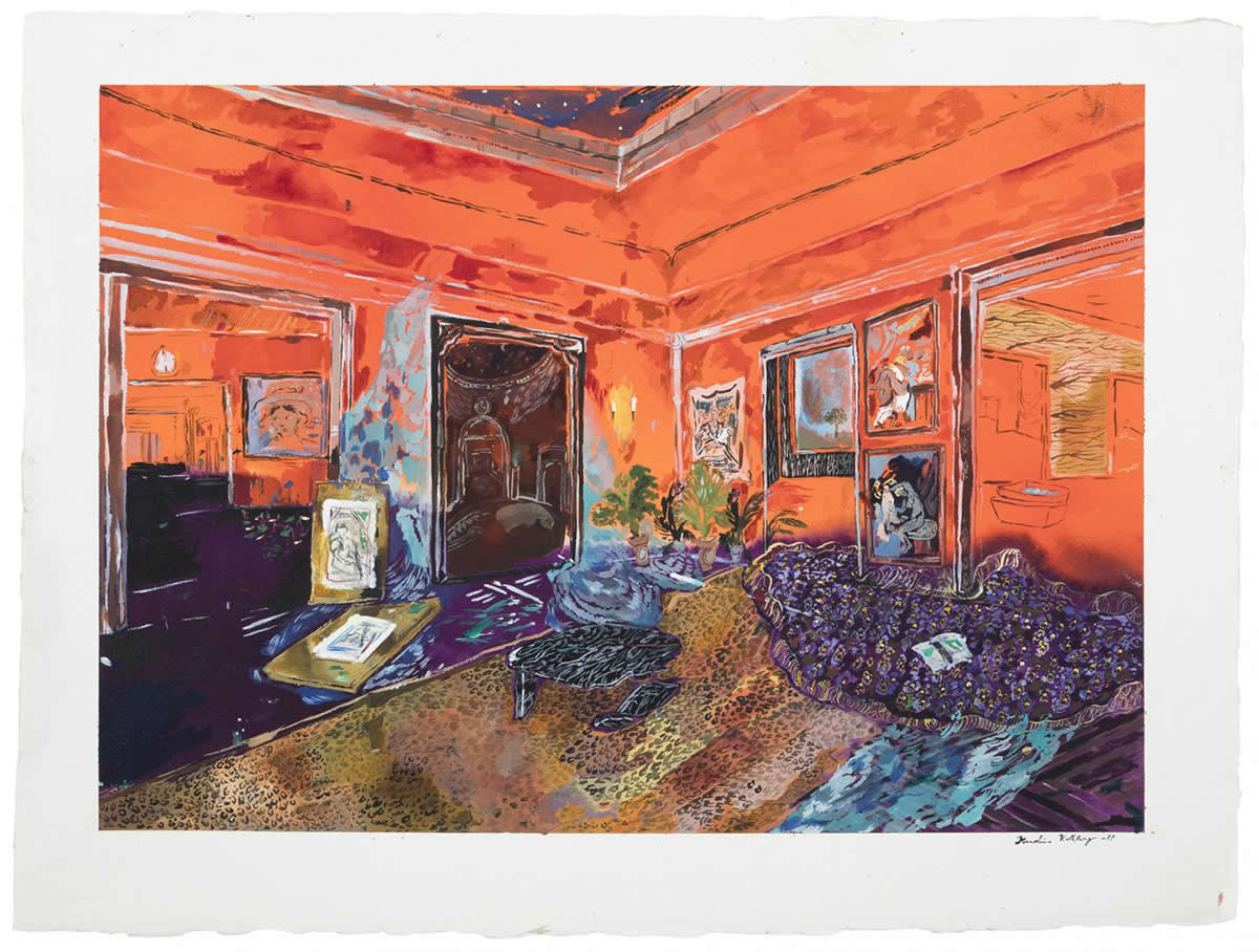 This is a painting of a room