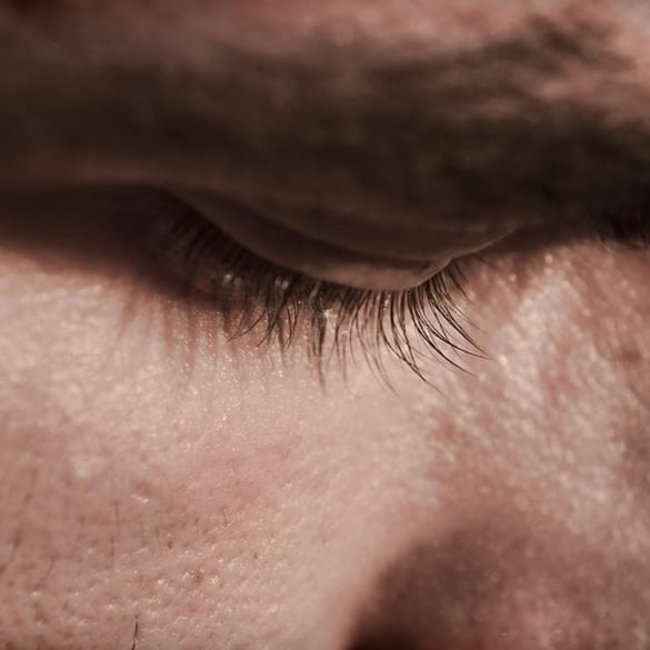 This shows a man's eyes