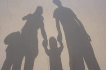 This shows the shadow of a family