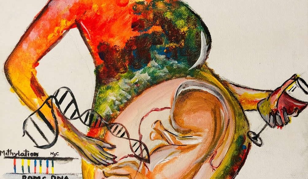 This is a drawing of a baby in the womb