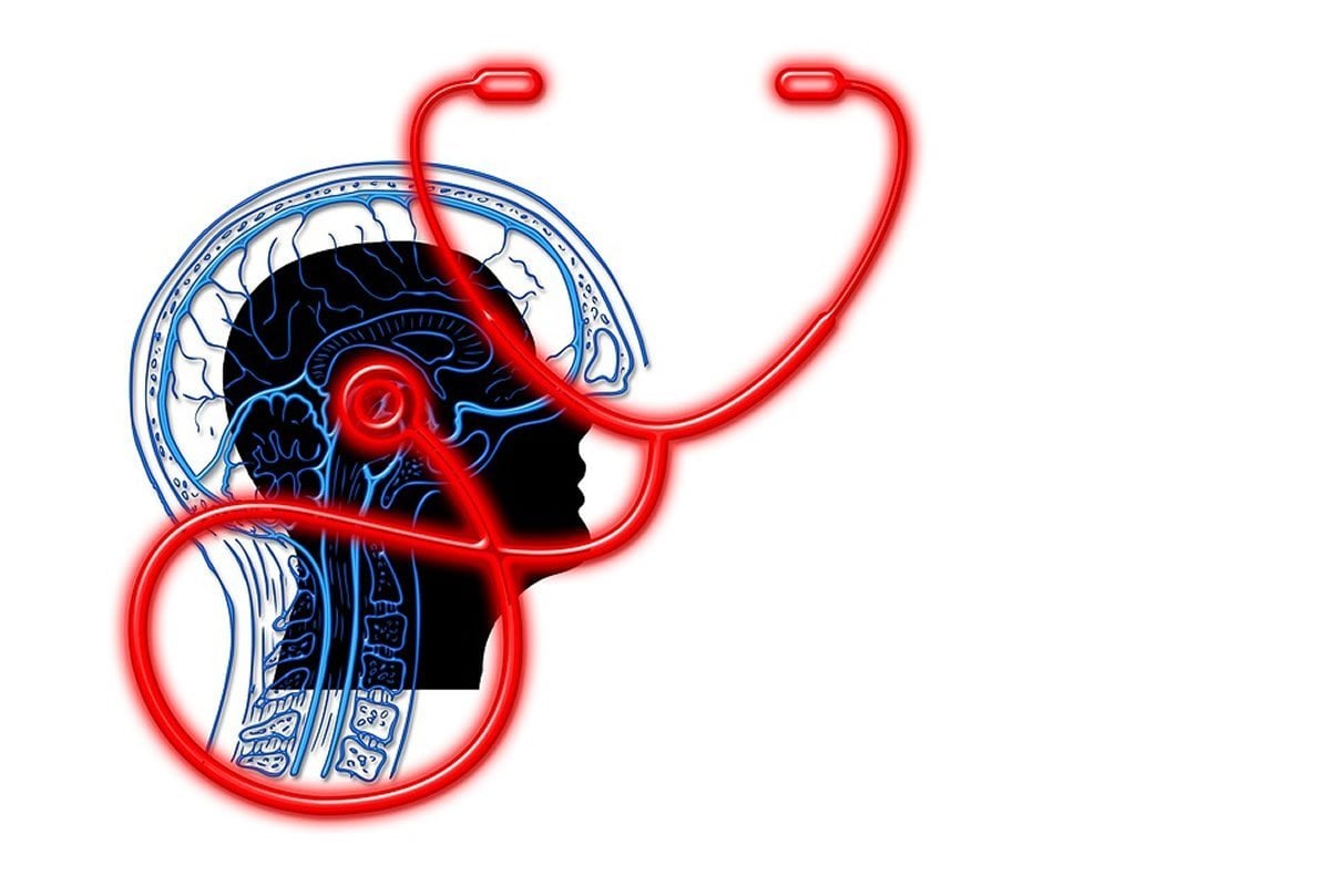 This shows a brain and a stethoscope