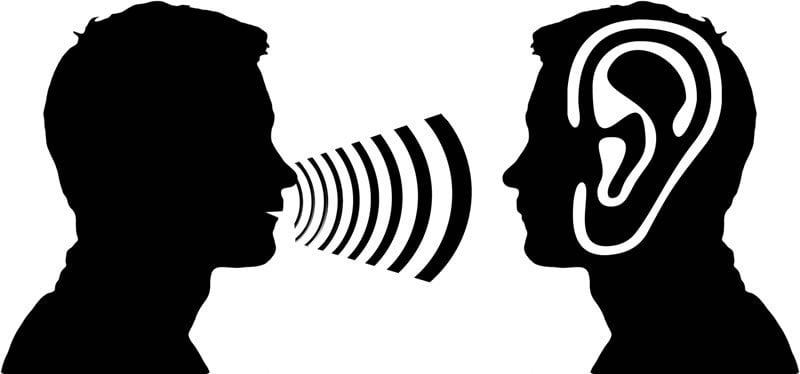 This shows a person talking and an ear